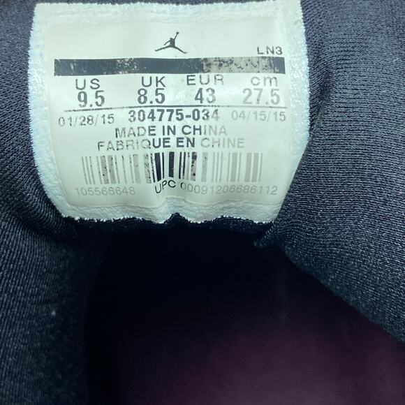 NIKE AIR JORDAN VII 7 RETRO BLACK BORDEAUX GRAPHITE GREY FOG BRED 304775-034 9.5 - Picture 11 of 11